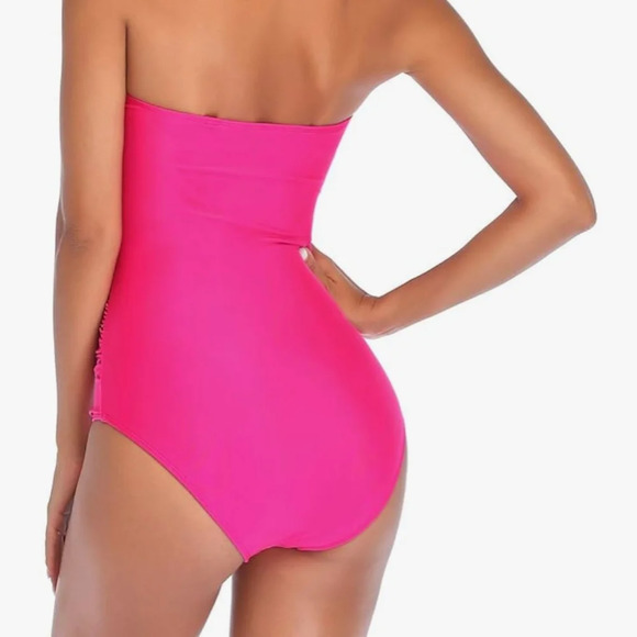 Smismivo onepiece bathing suit removable straps bright pink tummy control NWT - Picture 3 of 7